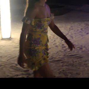 BOOHOO. Floral yellow dress